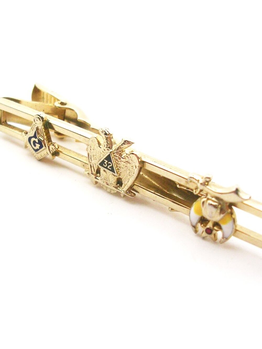 Vintage Freemason Tie Clip masonic Tie Bar Grand Lodge Scottish Rite Shriners